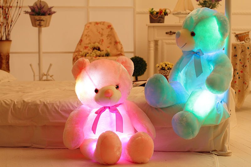 Creative Light Up LED Teddy Bear Stuffed Animals Plush Toy Colorful Glowing Christmas Gift For Kids Pillow - Oopsdadforgot.com