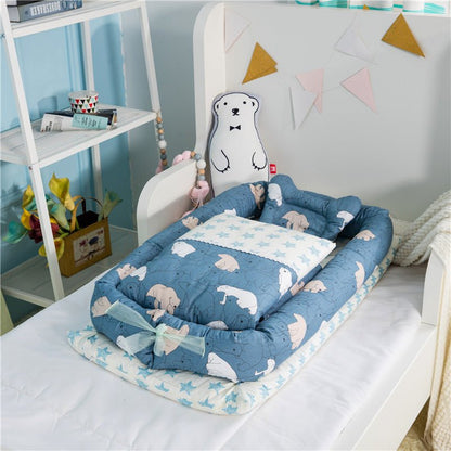Crib Anti - pressure Newborn Foldable Portable Crib Middle Bed Baby Infant Mattress Bionic Travel Bed - Oopsdadforgot.com