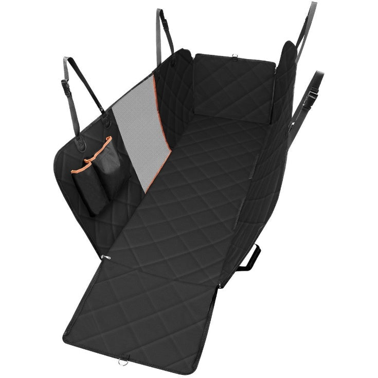 Dog Car Seat Cover View Mesh Pet Carrier Hammock Safety Protector Car Rear Back Seat Mat With Zipper And Pocket For Travel - Oopsdadforgot.com