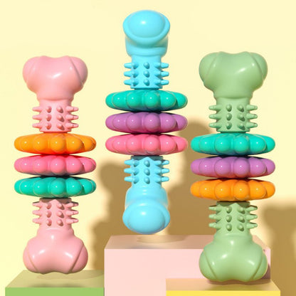 Dog Chew Toy Dog Bone Type Dogs Teeth Cleaning Toys Indestructible TPR Bone Chewing Bite Resistant Teething Toys Pet Products - Oopsdadforgot.com