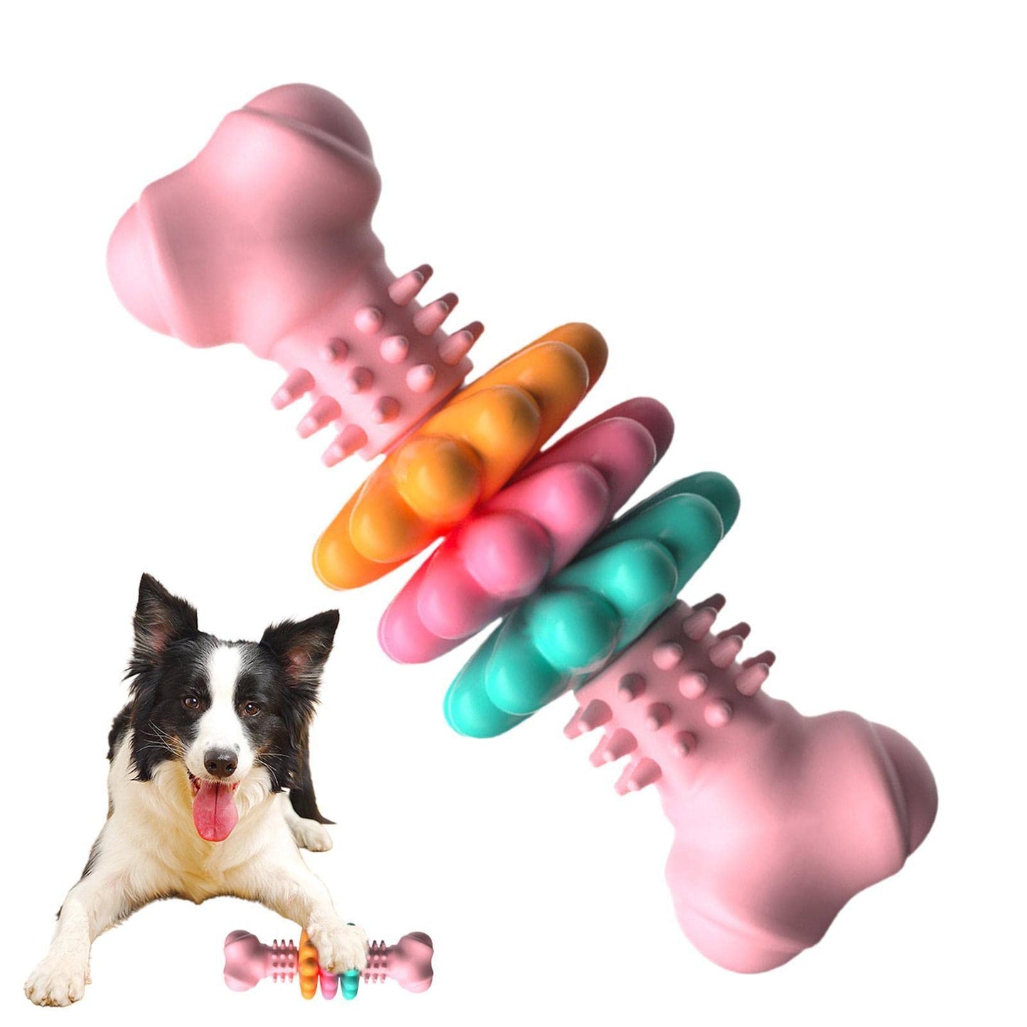 Dog Chew Toy Dog Bone Type Dogs Teeth Cleaning Toys Indestructible TPR Bone Chewing Bite Resistant Teething Toys Pet Products - Oopsdadforgot.com