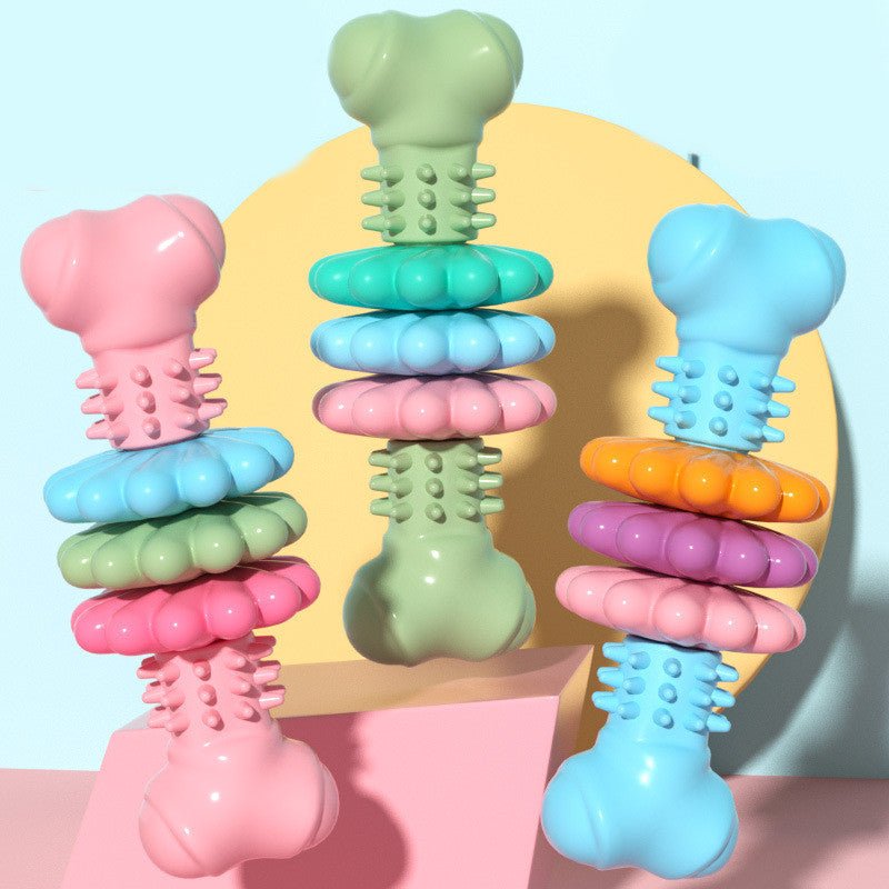 Dog Chew Toy Dog Bone Type Dogs Teeth Cleaning Toys Indestructible TPR Bone Chewing Bite Resistant Teething Toys Pet Products - Oopsdadforgot.com