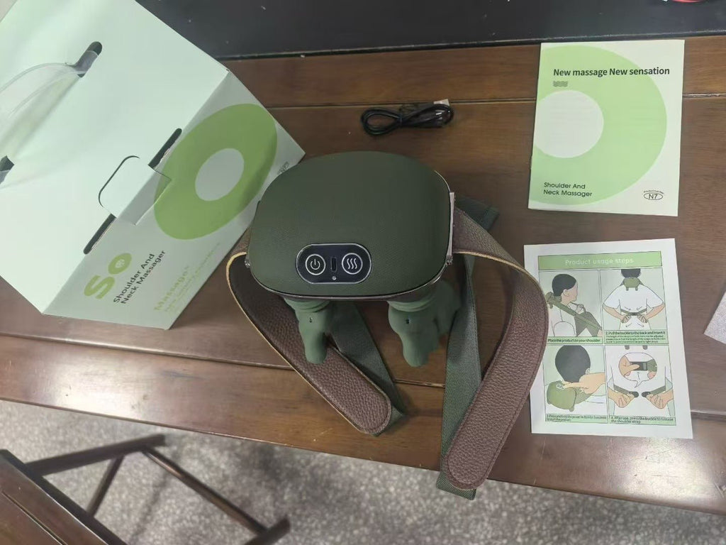 Electric Neck And Shoulder Muscle Massager Wireless Shoulder And Back Kneading Massage Shawl Neck Masajeador Relax Pain Relief - Oopsdadforgot.com