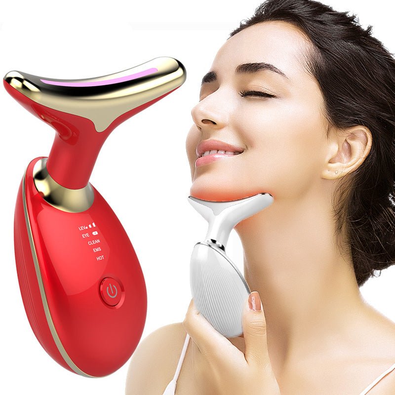 EMS Thermal Neck Lifting And Tighten Massager Electric Microcurrent Wrinkle Remover - Oopsdadforgot.com