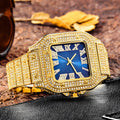 Fashion Hip Hop Diamond Full Diamond Square Men's Watch - Oopsdadforgot.com