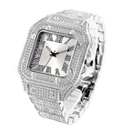 Fashion Hip Hop Diamond Full Diamond Square Men's Watch - Oopsdadforgot.com