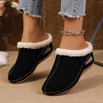Fashion Plush Slippers Outdoor Wedges Sandals Women's Garden Shoes - Oopsdadforgot.com
