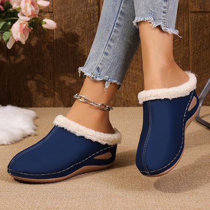 Fashion Plush Slippers Outdoor Wedges Sandals Women's Garden Shoes - Oopsdadforgot.com