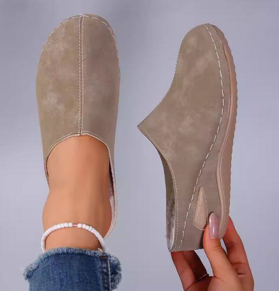 Fashion Plush Slippers Outdoor Wedges Sandals Women's Garden Shoes - Oopsdadforgot.com
