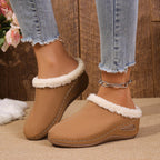 Fashion Plush Slippers Outdoor Wedges Sandals Women's Garden Shoes - Oopsdadforgot.com