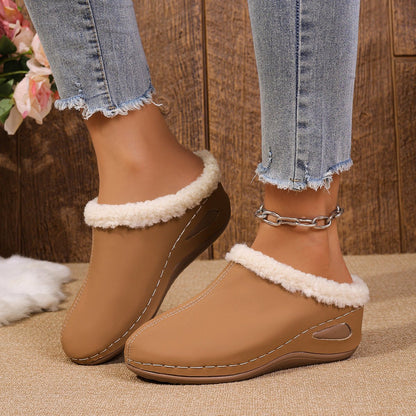 Fashion Plush Slippers Outdoor Wedges Sandals Women's Garden Shoes - Oopsdadforgot.com
