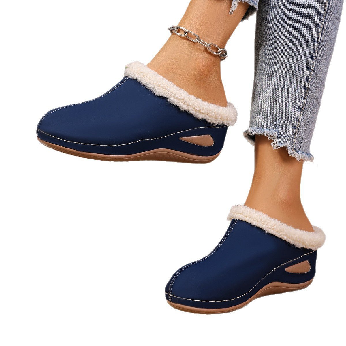 Fashion Plush Slippers Outdoor Wedges Sandals Women's Garden Shoes - Oopsdadforgot.com