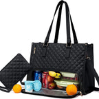 Fashionable Lunch Tote Bag Women's Thermal Insulation Lunch Box Leak - proof Crossbody Computer Storage Bag Quilted Large Capacity Handbag With Purse - Oopsdadforgot.com