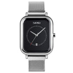 Fashionable Mens Square Business Quartz Student Mens Mesh - Strap Waterproof Calendar Watch - Oopsdadforgot.com