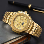 Fashionable Six - Prong Steel - Strap Business - Style Nautilus Mens Watch - Oopsdadforgot.com