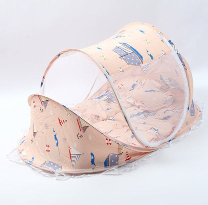 Foldable Baby Bed Net With Pillow Net 2pieces Set - Oopsdadforgot.com