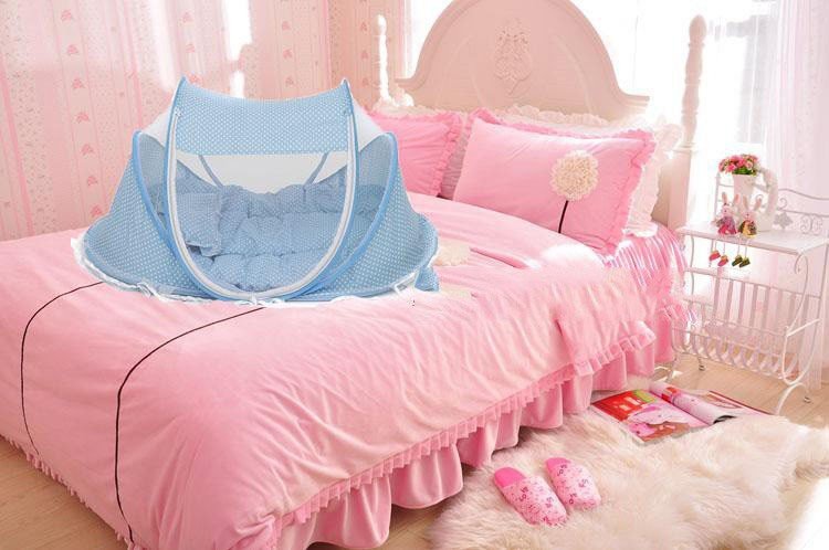 Foldable Baby Bed Net With Pillow Net 2pieces Set - Oopsdadforgot.com