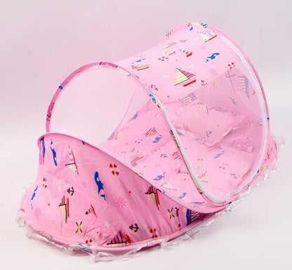Foldable Baby Bed Net With Pillow Net 2pieces Set - Oopsdadforgot.com