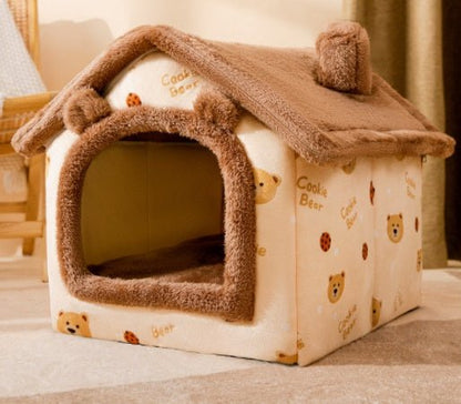 Foldable Dog House Pet Cat Bed Winter Dog Villa Sleep Kennel Removable Nest Warm Enclosed Cave Sofa Pets Supplies - Oopsdadforgot.com