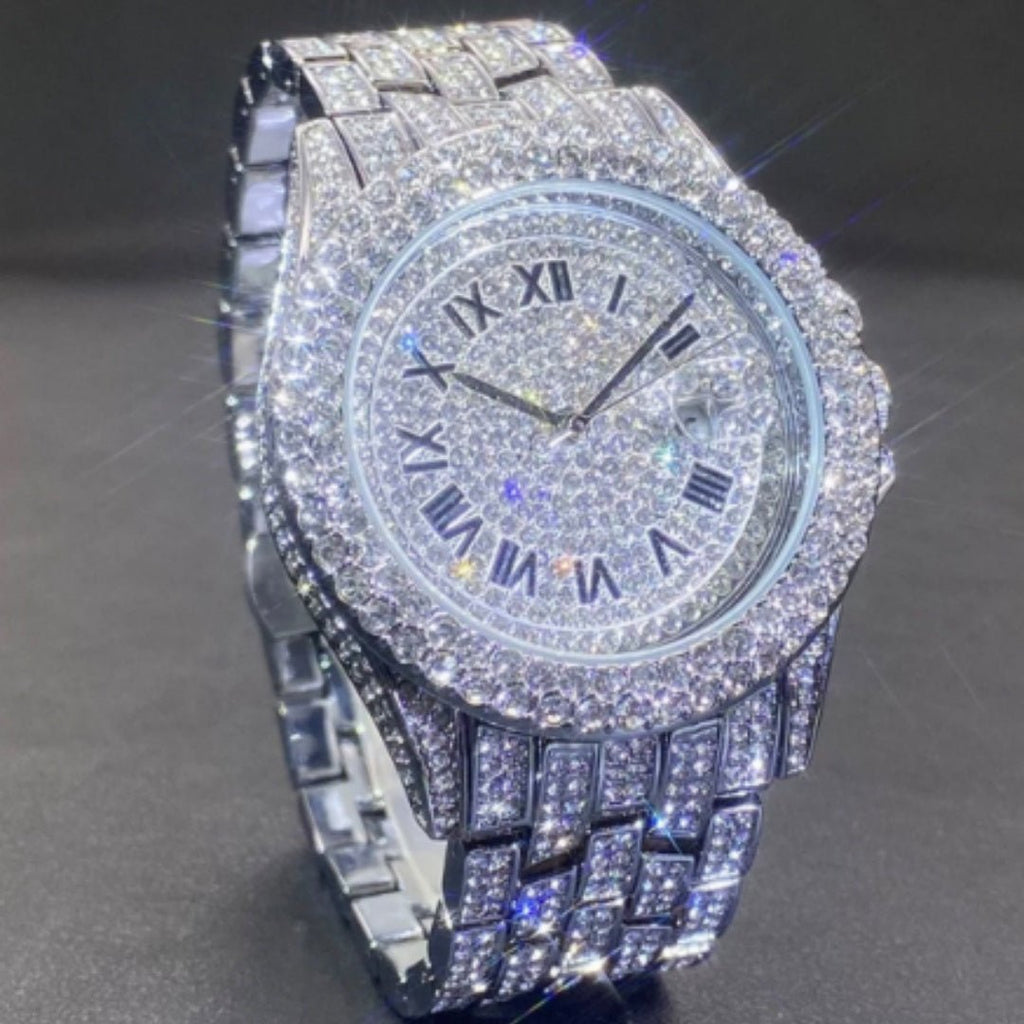 Full Diamond High End Calendar Men's Quartz Watch Gentlemen's Watch - Oopsdadforgot.com
