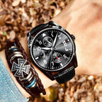 Fully Automatic Quartz Luminous Waterproof Digital Six - Hand Mens Watch - Oopsdadforgot.com