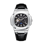 High - Quality Mechanical Watch Sun Moon And Stars Design Waterproof Leather Strap - Oopsdadforgot.com
