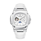 High - Quality Mechanical Watch Sun Moon And Stars Design Waterproof Leather Strap - Oopsdadforgot.com