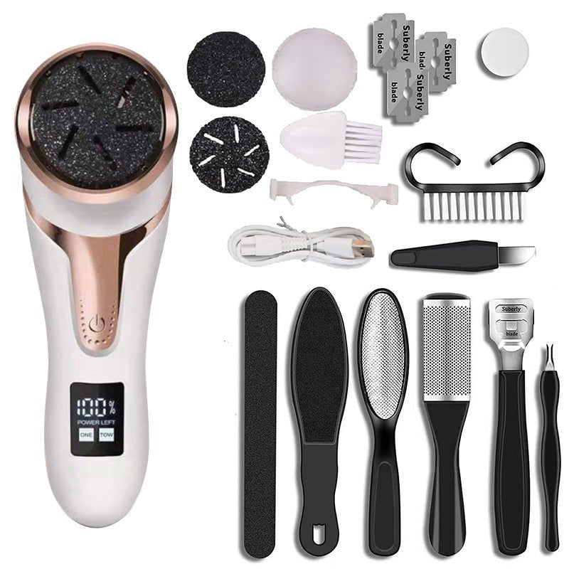 LCD Digital Display Electric Vacuum Cleaner Foot Scrubber Exfoliating Pedicure Beauty Supplies Gadgets - Oopsdadforgot.com