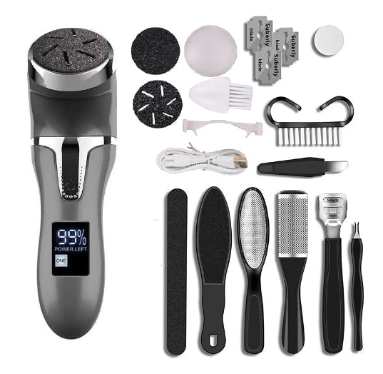 LCD Digital Display Electric Vacuum Cleaner Foot Scrubber Exfoliating Pedicure Beauty Supplies Gadgets - Oopsdadforgot.com
