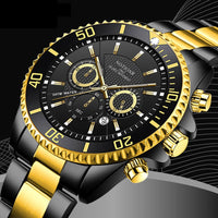 Luxury Gold Green Watch Men's Waterproof Stainless Steel Luminous - Oopsdadforgot.com