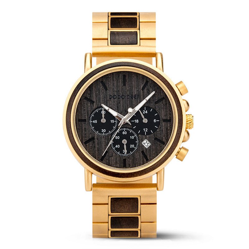 Luxury Wood Stainless Steel Men Watch Stylish Wooden - Oopsdadforgot.com