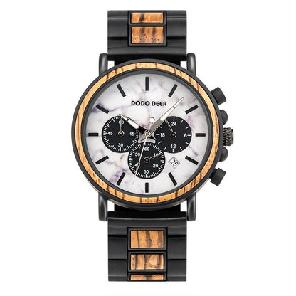 Luxury Wood Stainless Steel Men Watch Stylish Wooden - Oopsdadforgot.com