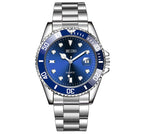 Magnifying Glass Calendar Mens Watch With A Steel Strap - Oopsdadforgot.com