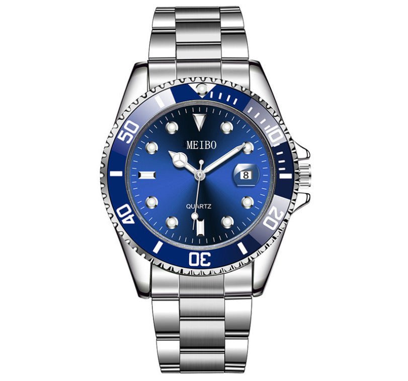 Magnifying Glass Calendar Mens Watch With A Steel Strap - Oopsdadforgot.com