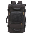 Men Canvas Backpack Huge Travel School Shoulder Computer Backpack Functional Versatile Bags Multifunctional Laptop Bag - Oopsdadforgot.com