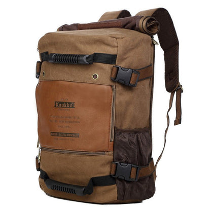 Men Canvas Backpack Huge Travel School Shoulder Computer Backpack Functional Versatile Bags Multifunctional Laptop Bag - Oopsdadforgot.com