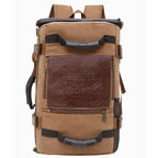 Men Canvas Backpack Huge Travel School Shoulder Computer Backpack Functional Versatile Bags Multifunctional Laptop Bag - Oopsdadforgot.com