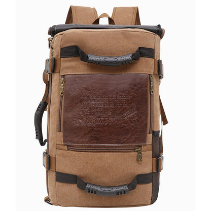 Men Canvas Backpack Huge Travel School Shoulder Computer Backpack Functional Versatile Bags Multifunctional Laptop Bag - Oopsdadforgot.com