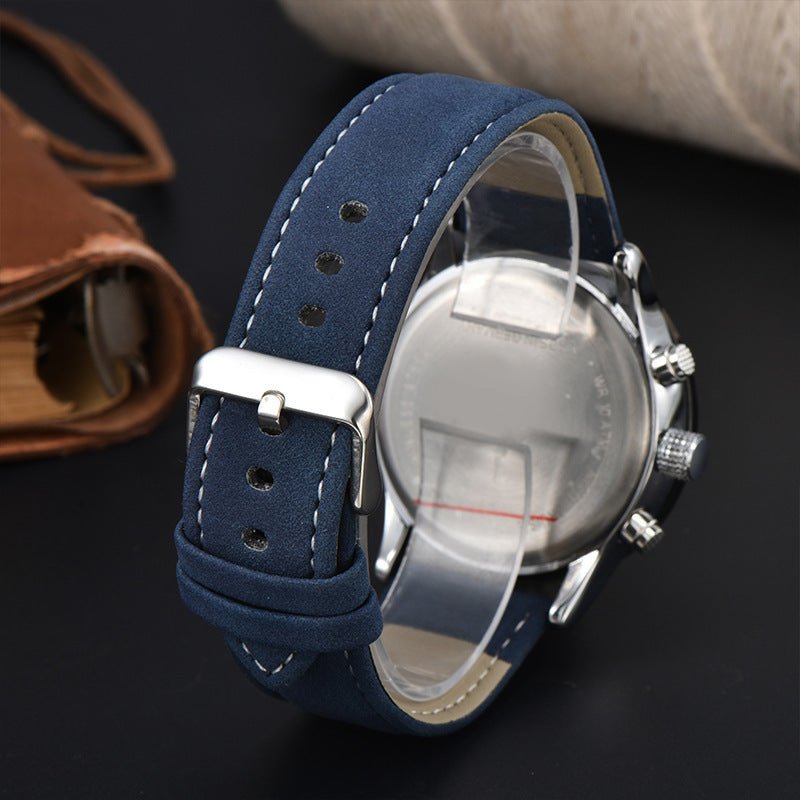 Mens Fashion Calendar Leather - Strap Quartz Watch - Oopsdadforgot.com