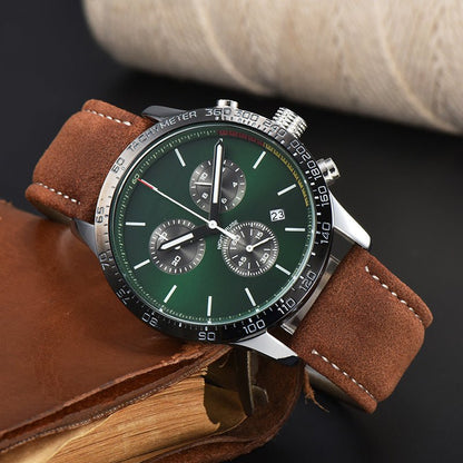Mens Fashion Calendar Leather - Strap Quartz Watch - Oopsdadforgot.com