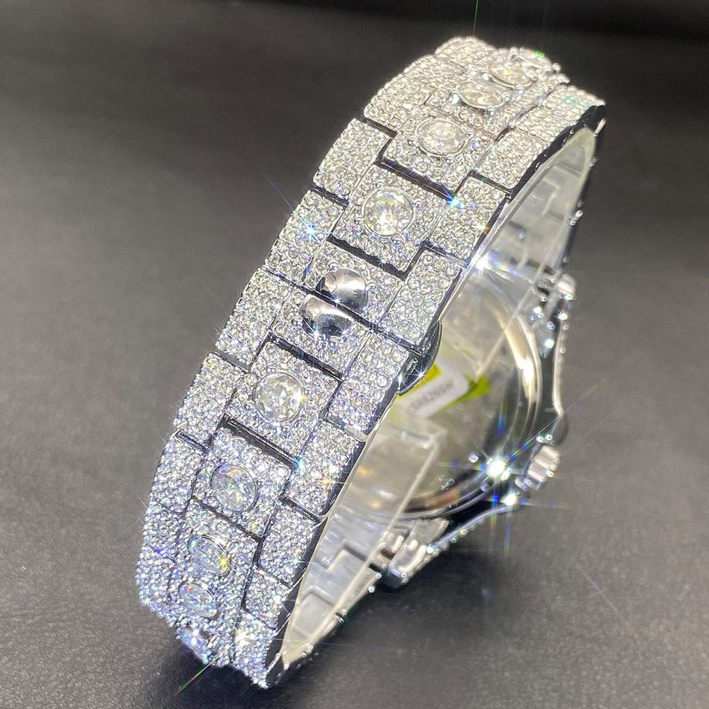 Men's High - end, Fully Diamond - encrusted, Ultra - glitzy Hip - hop Watch - Oopsdadforgot.com