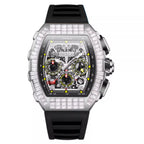 Men's Luxury Square Diamond Watch With Star Pattern - Oopsdadforgot.com