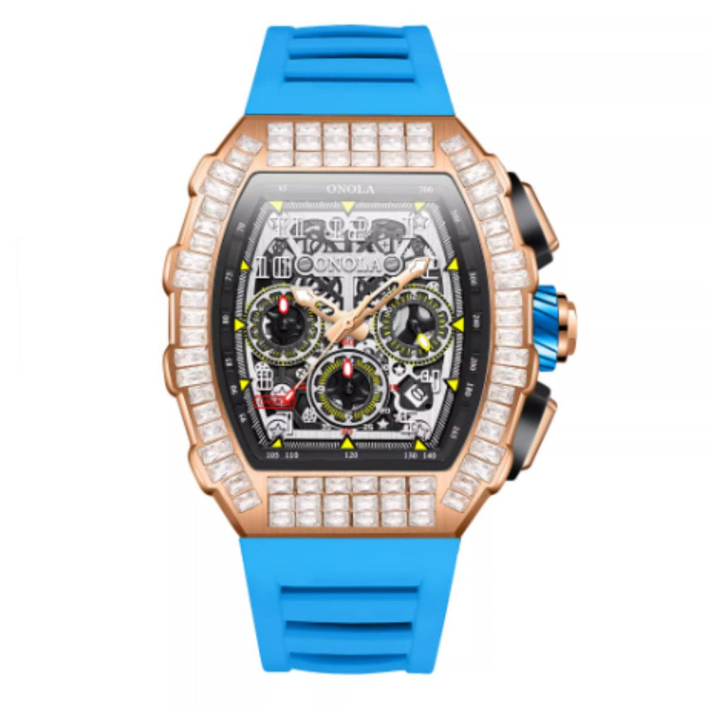 Men's Luxury Square Diamond Watch With Star Pattern - Oopsdadforgot.com