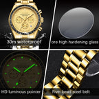 Mens Multifunctional Waterproof Calendar Luminous Quartz Watch - Oopsdadforgot.com