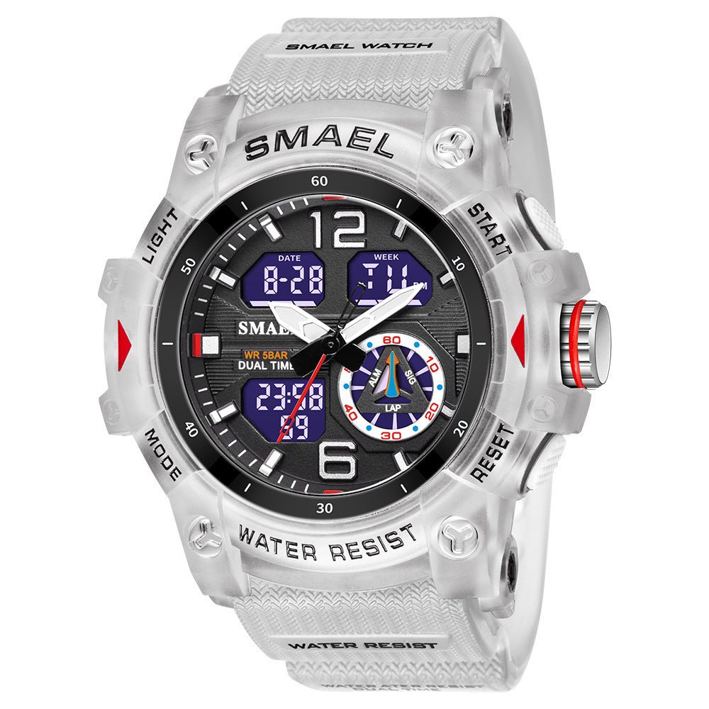 Mens Outdoor Transparent Watch With A Cool Dual - display Design - Oopsdadforgot.com