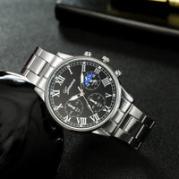 Mens Quartz Watch Necklace Bracelet And Ring 4 - Piece Set - Oopsdadforgot.com