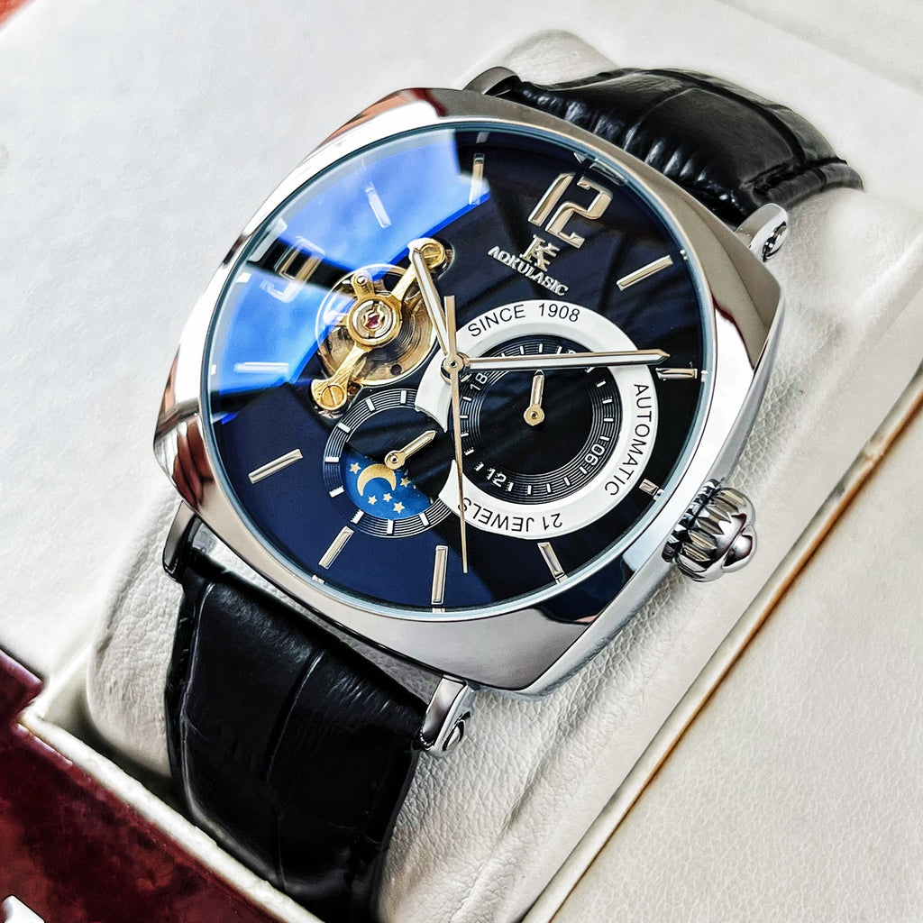 Mens Square Fully Automatic Mechanical Watch Casual Mens Wristwatch - Oopsdadforgot.com
