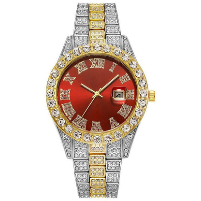 Men's Steel Strap Hip - hop Roman Quartz Watch - Oopsdadforgot.com