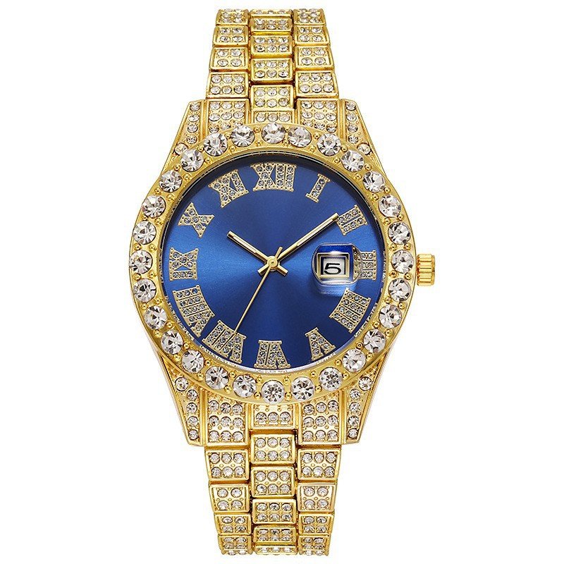 Men's Steel Strap Hip - hop Roman Quartz Watch - Oopsdadforgot.com