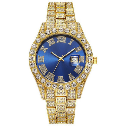 Men's Steel Strap Hip - hop Roman Quartz Watch - Oopsdadforgot.com